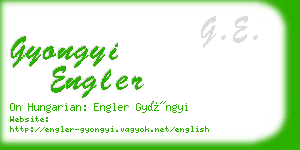 gyongyi engler business card